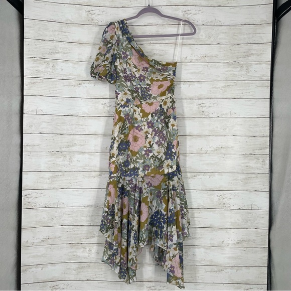 ASTR the Label Santorini Off White Retro Floral Midi Dress Size XS One Shoulder - Picture 4 of 13